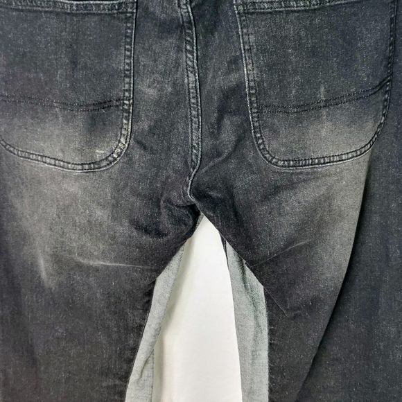 Rebel Vengeance Men's Low Rise Flare Two Tone Distressed Jeans - Size 34 - Picture 10 of 15